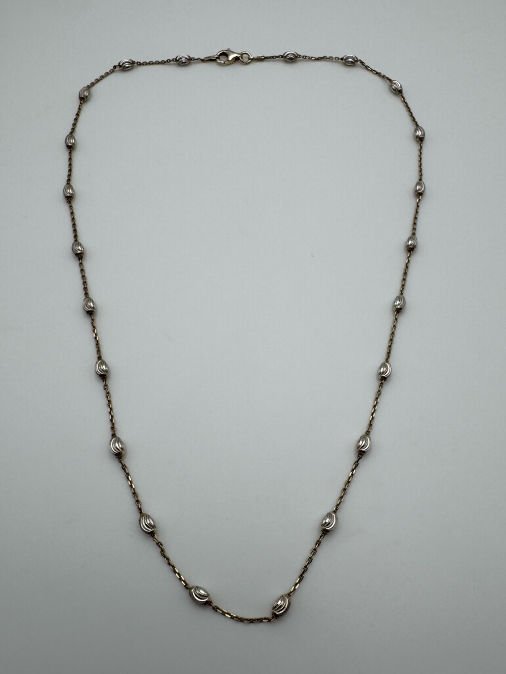 Sterling Silver 925 Orbital Beaded Chain Necklace - Picture 2 of 4